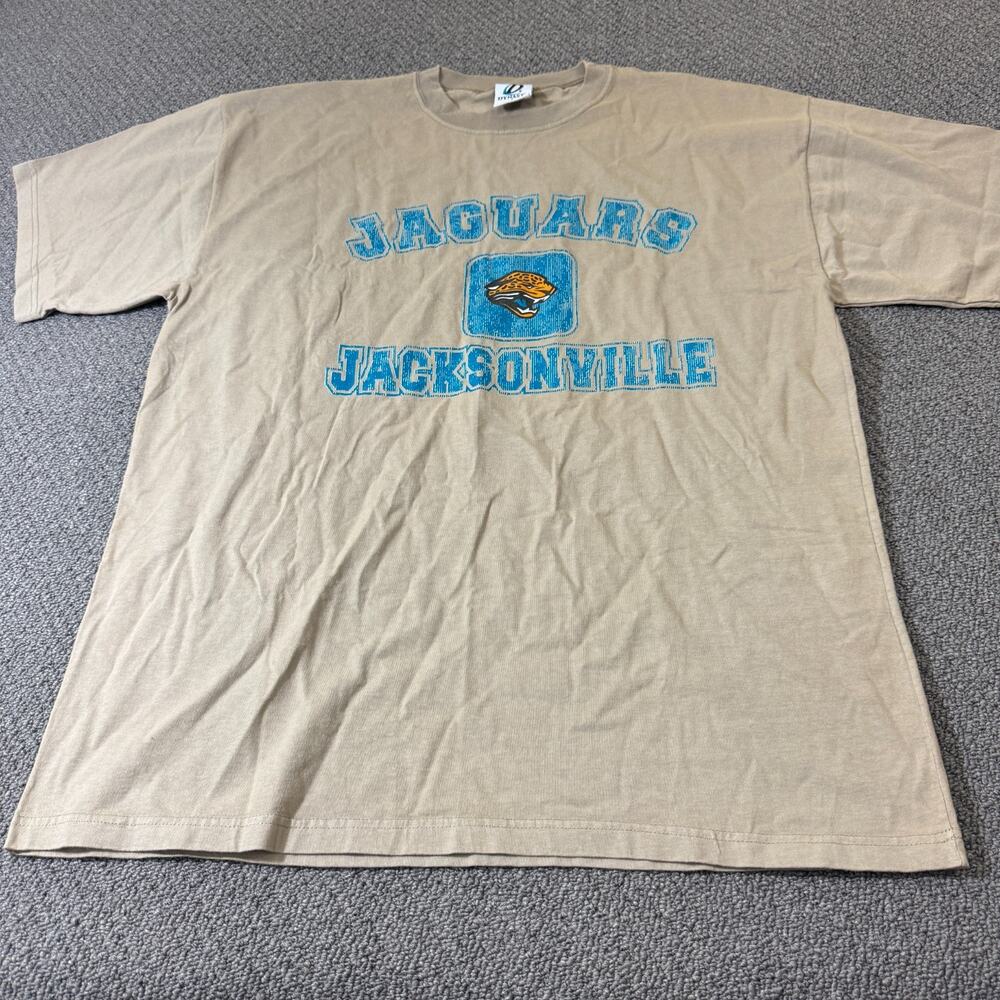 Vintage 90s Jacksonville Jaguars T Shirt Large L NFL Logo Athletic Brown Tan